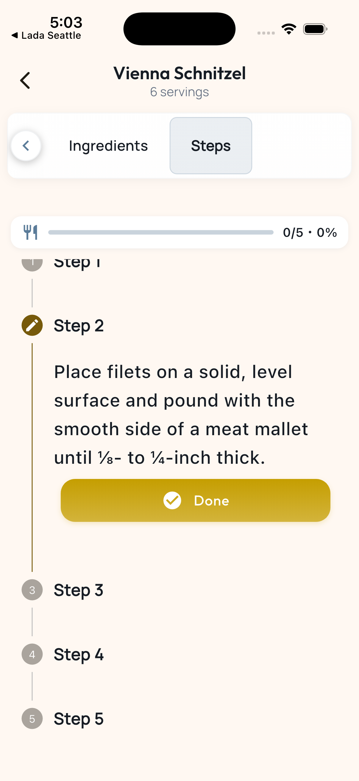 Cooking Mode Steps