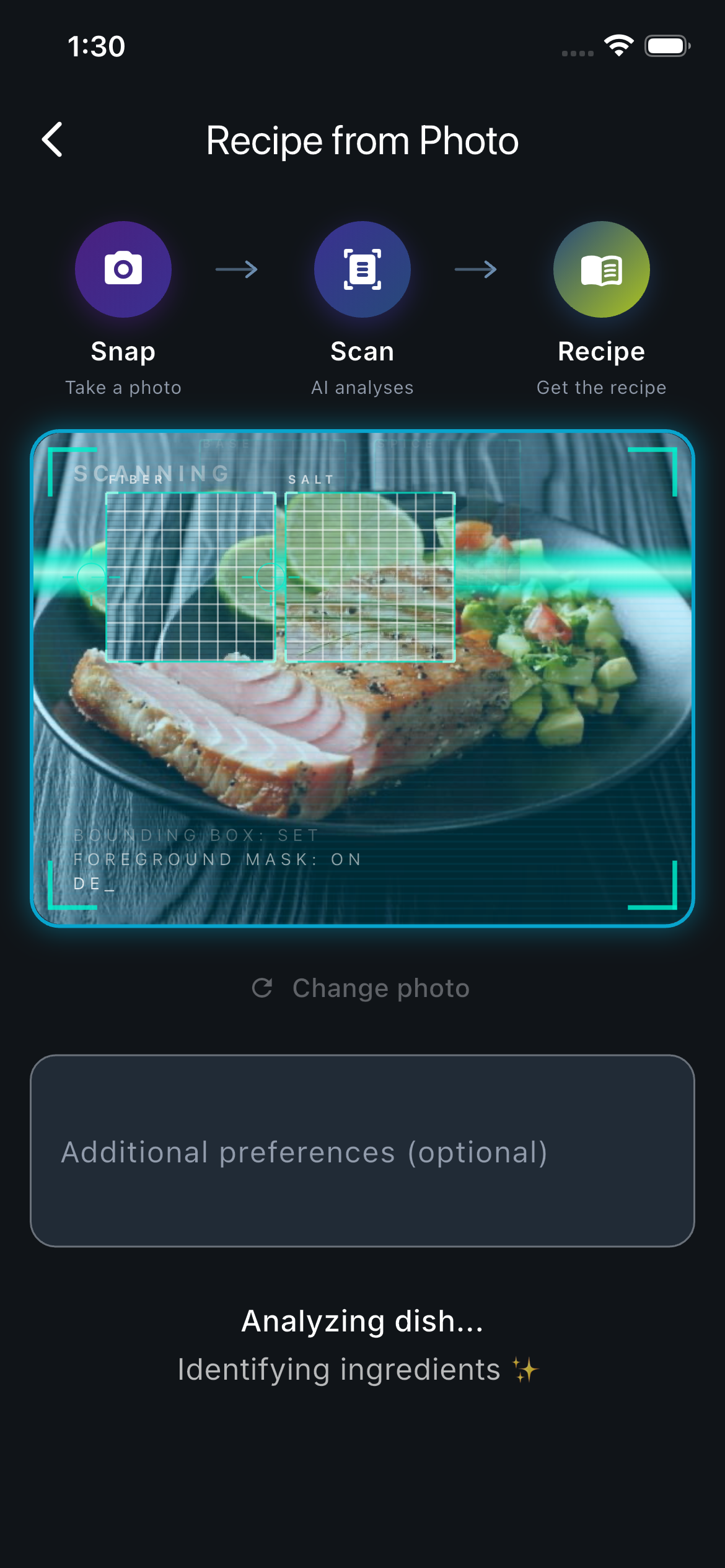 Recipe from Photo (Dark)