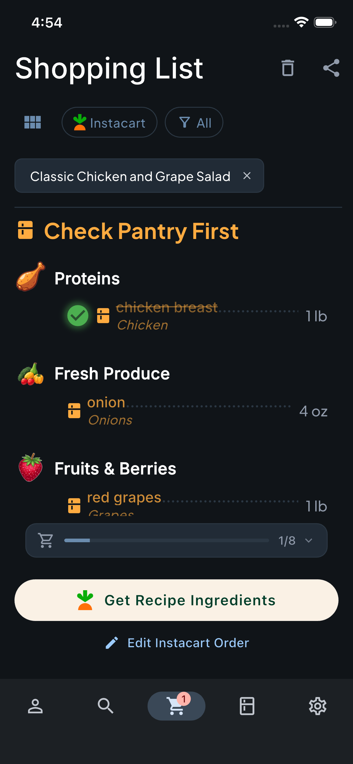 Shopping List (Dark)